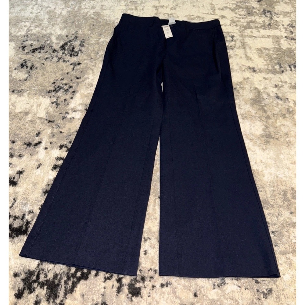 Chicos Womens Straight Leg Pants Blue High Rise Pull On Bi Stretch Sz 12